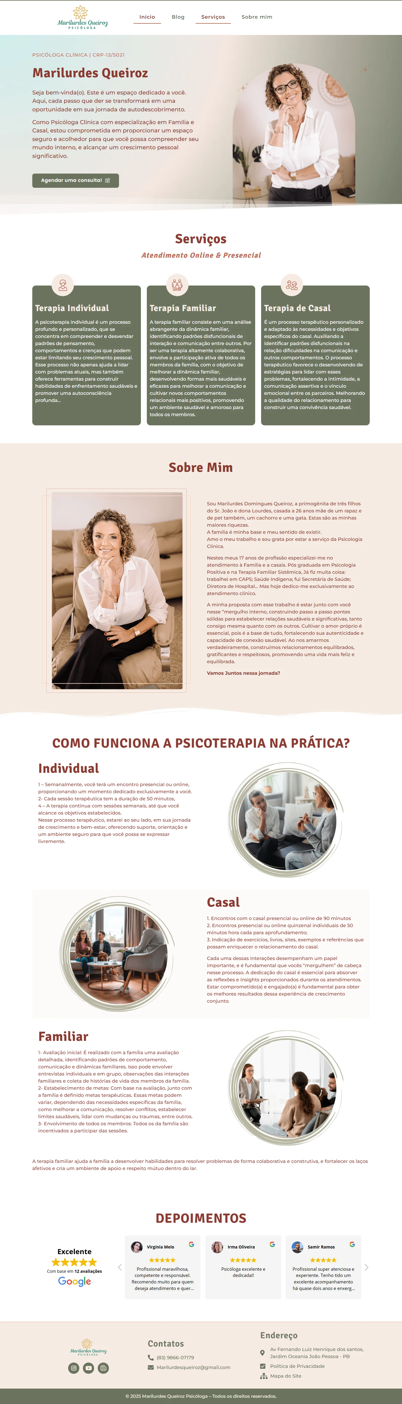 Psicóloga Marilurdes